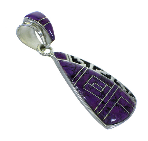 Southwestern Authentic Sterling Silver Magenta Turquoise Pendant YX67014
